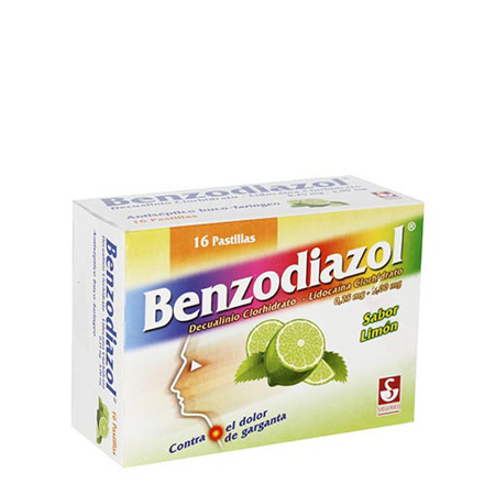 Imagen de Decualino + Lidocaina Benzodiazol Tab. Mast. Limon X16