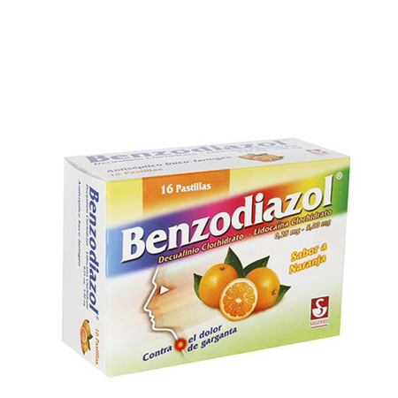 Imagen de Decualino + Lidocaina Benzodiazol Tab. Mast. Naranja X16