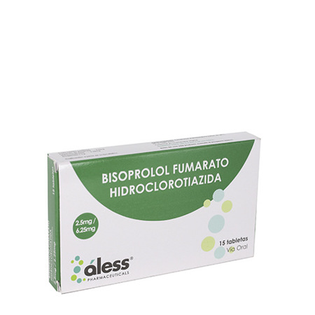 Imagen de Bisoprolol Fumarato Hct 2,5/6,25 Mgx15 Aless