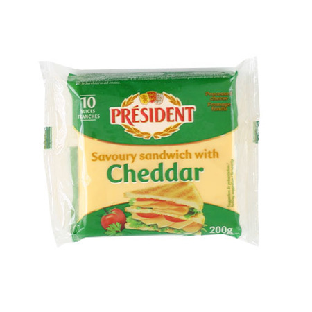 Imagen de Queso Cheddar Para Sandwich President 200 Gr.