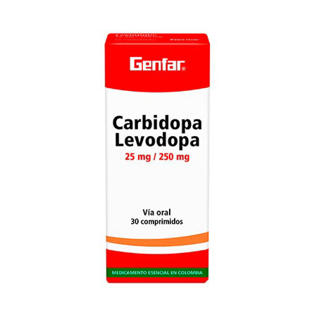 Imagen de Carbidopa-Levodopa Tab 25Mg/250Mg X10 Genfar