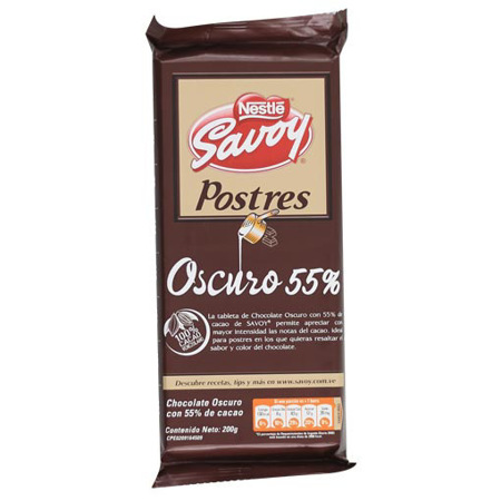 Imagen de Chocolate Oscuro 55% Postres Savoy 200 Gr.