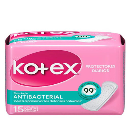 Imagen de Protector Antibacterial Diario Kotex (15 Unidades).