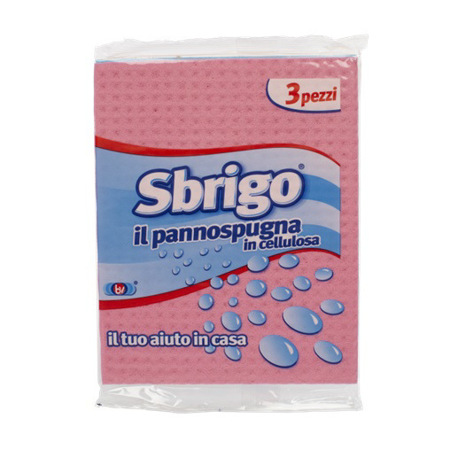 Imagen de Paño Esponja Cellulosa Sbrigo (3 Unidades).