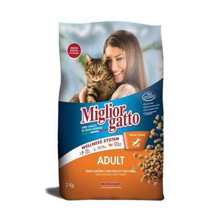Imagen de Alimento Para Gato Adulto De Pollo Pavo y Vegetales Miglior 2Kg.