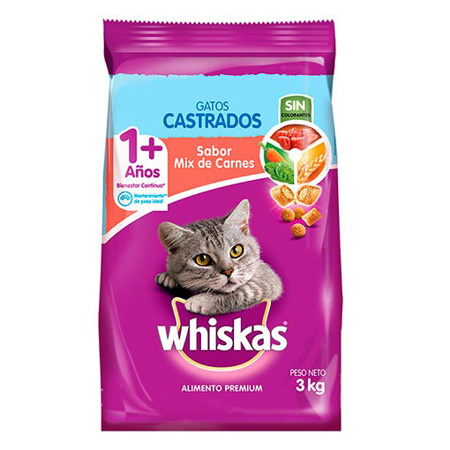 Imagen de Alimento Para Gato Adulto Whiskas Mix Carne 3K.