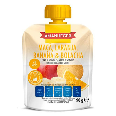 Imagen de Colado De Manzana Naranja Banana y Bolacha Amanhecer 90Gr