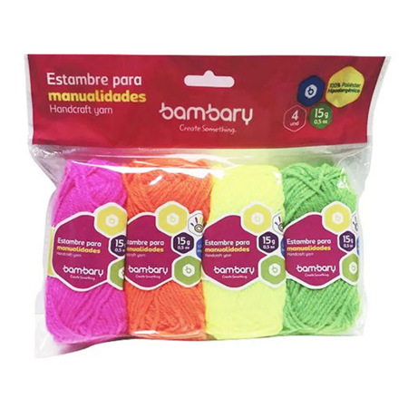 Imagen de -Estambre Colores Neon Bambary 4Und