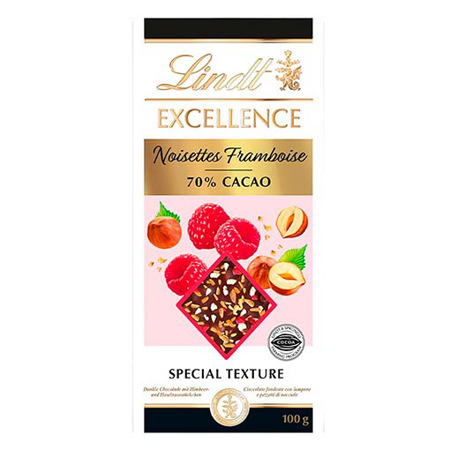 Imagen de Chocolate Barra Lindt Excellence Frambuesa Y Nuez 100 Gr