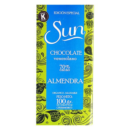 Imagen de Chocolate Barra Sun Almendra 70% 100 Gr