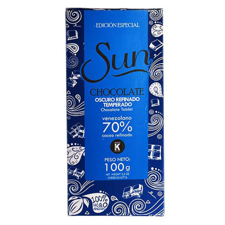 Imagen de Chocolate Barra Sun Oscuro Refinado 70% 100 Gr