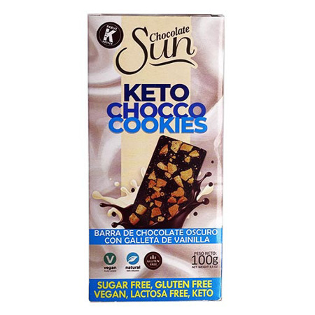 Imagen de Chocolate Barra Sun Chocco Cookies Keto 70% 100 Gr