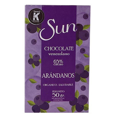 Imagen de Chocolate Barra Sun Arandanos Keto 65% 50 Gr
