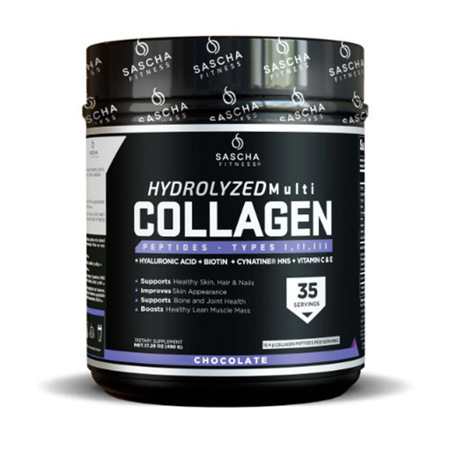 Imagen de Colágeno En Polvo Sascha Fitness Hydrolyzed Chocolate 490Gr