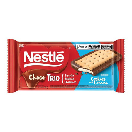 Imagen de Chocolate En Barra Nestle Chocotrio Cookies And Cream 90 Gr