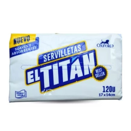 Imagen de Servilleta Pequeña Titan 120 Und