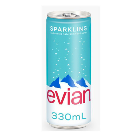 Imagen de Agua Gasificada Evian Lata 330 ML