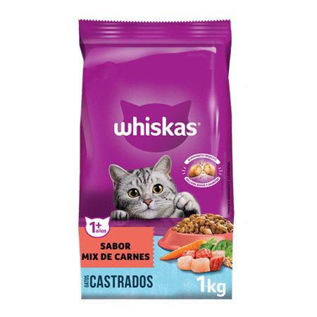 Imagen de Alimento Para Gato Adulto Whiskas Mix Carne 1 Kg