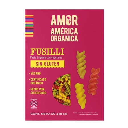 Imagen de Pasta Fusilli Amor América Orgánica Trigrano Sin Gluten 227g