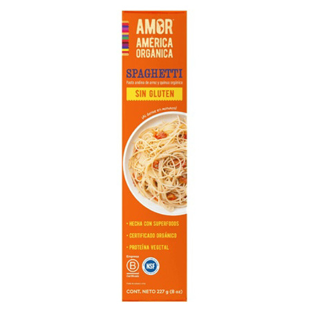 Imagen de Pasta Spaghetti Amor América Orgánica Sin Gluten 227g