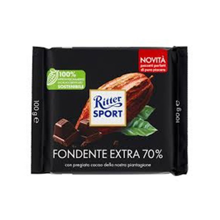 Imagen de Chocolate Barra Ritter Sport Fondente Extra 70% 100g