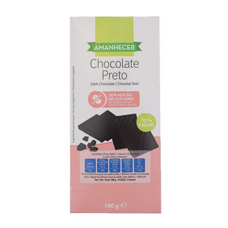 Imagen de Chocolate Barra Amanhecer Sin Azucar 100g 70%