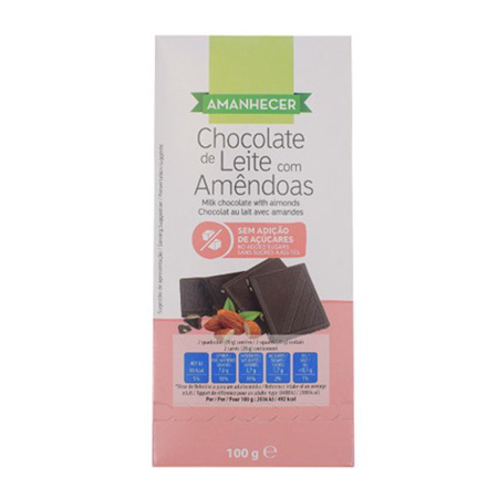 Imagen de Chocolate Barra Amanhecer Sin Azucar Leche Y Almendra 100g