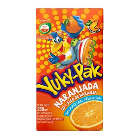Imagen de Jugo De Naranja Yuky-Pak Sin Azucar 250ml