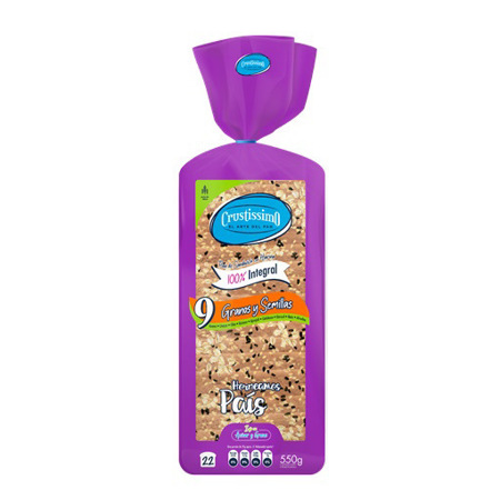 Imagen de Pan De Sandwich Integral Crustissimo 9granos 550g