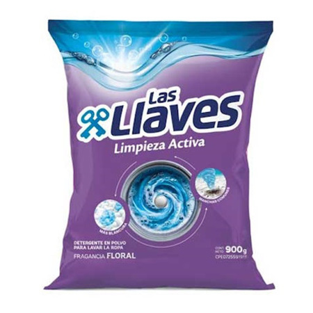 Imagen de Detergente en Polvo Limpieza Activa Floral Las Llaves 900gr