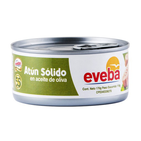 Imagen de Atún Solido En Aceite De Oliva Eveba 170g