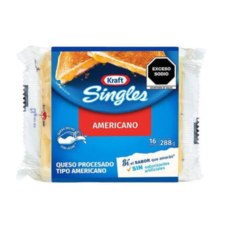 Imagen de Queso Fundido Kraft Americano 16und 340g